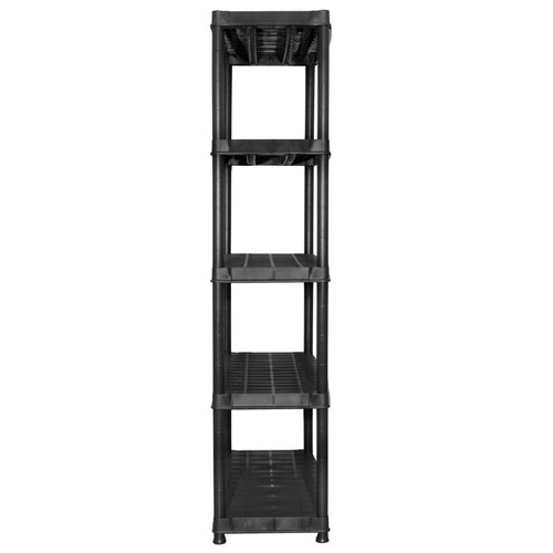 vidaXL Scaffale a 5 Ripiani Nero 183x45,7x185 cm in Plastica - Foto 4 di 6