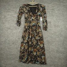 Tommy Hilfiger Dress Womens Multicolor Back Zip Front Tie A Line Polyester Lined