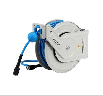 #ad Fixfans Pressure Washer Hose Reel w 60ft Hose Auto Rewind Wall Mounted 3600 PSI $85.00
