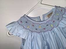 New 7 fit 6-7 Beaufort Bonnet Company Baby Blue Smocked Easter Spring Dress