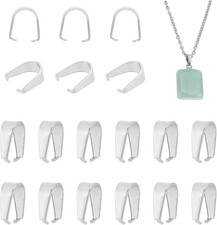 Pandahall 20Pcs Pinch Clip Bail Clasp 304 Stainless Steel Pendant Charm Connect