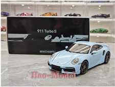 MINICHAMPS 1:18 Porsche 911 992 Turbo S Alloy Diecast Model Car adult Gifts Blue