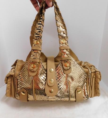 Chloe Python Silverado Bag Metallic Gold Y2K Vintage AUTHENTICATED