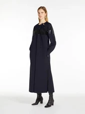 MAX MARA New Samuele Sequin Stretch Cotton  Maxi Dress $1590, sz 14 US