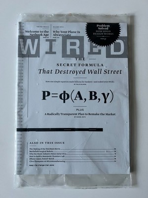 Secret Formula That Destroyed Wall Street March 2009 WIRED MAGAZINE NEW Netbook