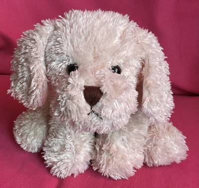 Vintage Chad Valley cremefarbener Welpe Hund mit Schleife weiches Plüschtier 14 Zoll