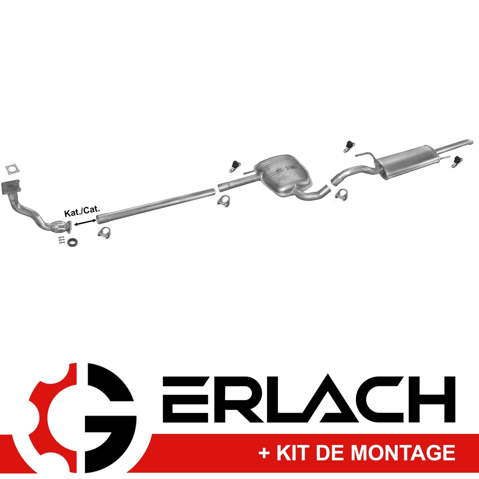 Silencieux d'échappement pour VW Golf 1.8 version 4149 en acier aluminisé