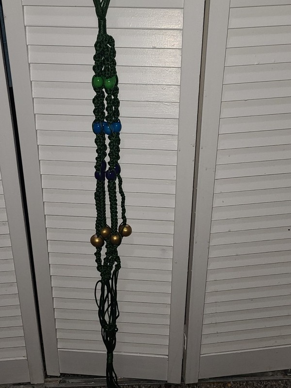 GREENCORD HANDCRAFTED, ELEGANT,WELL MADE MACRAME PLANT HANGER WITH BEADS  - 34IN