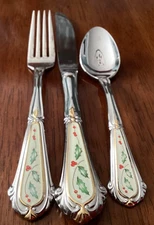 Lenox Stainless Holiday 3 Pieces - Knife Fork Teaspoon Korea Stainless Flatware