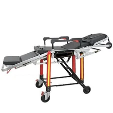 Heavy Duty Patient Medical Transport Stretcher - Folds to Chair position