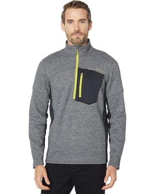Spyder Bandit Mens 1/2 Zip Jacket M Pullover Sweatshirt Fleece Black Gray $99NEW