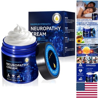 Gentle Plant-Based Neuropathy Cream for Delicate Areas - 4 oz Soothing Formula