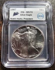 1987 S$1 American Silver Eagle Coin - ICG MS70 Hutto Auto Label 1oz .999 NR