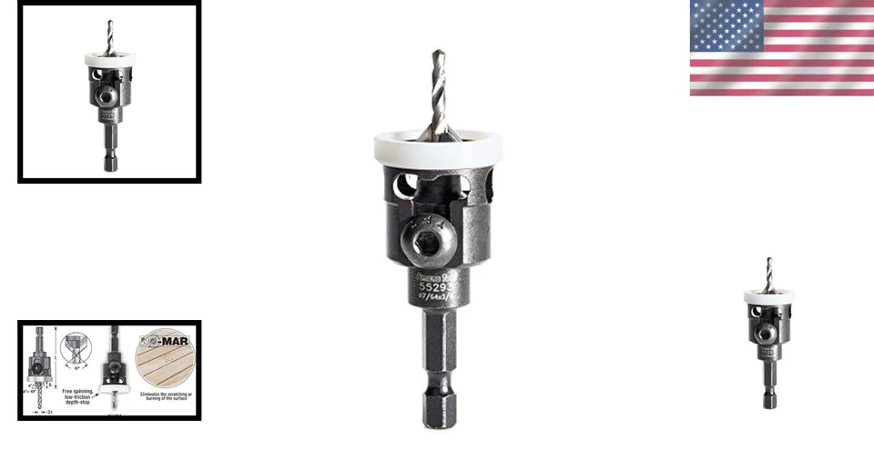 3/8 Dia Adjustable Carbide Tipped Countersink with Hex Shank for Clean Drilling - Image 2 of 4