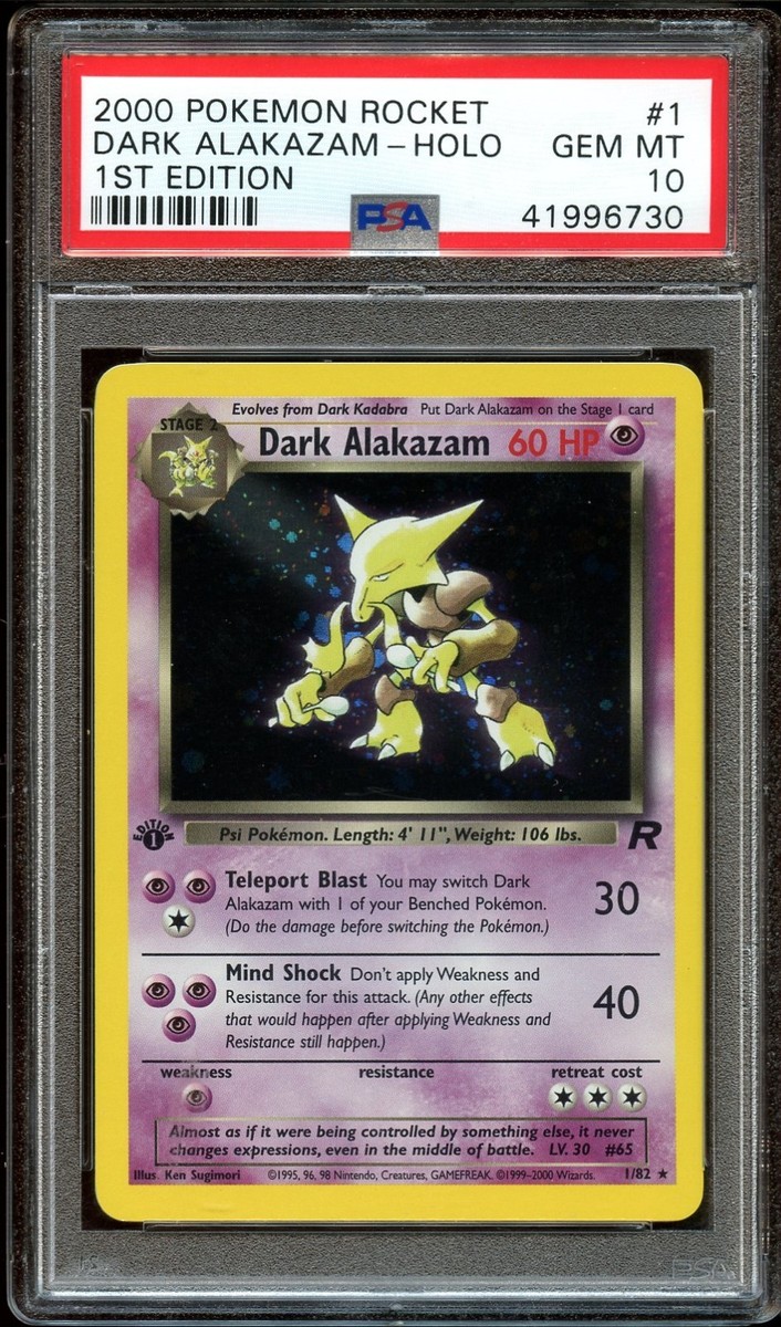 PSA 10 GEM MINT Dark Alakazam 1/82 HOLO Team Rocket 1ST EDITION