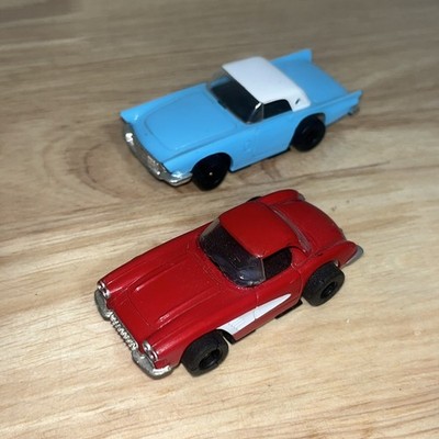 Vintage Tyco Pro 57 T-Bird & Corvette Slot Cars Racing Untested