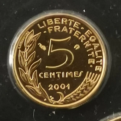 5 CENTIMES MARIANNE 2001 BU / SCELLEE ET ISSUE DU COFFRET / UNC FRANCE - Photo 1/2