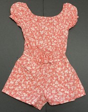 Girl's Gap Coral Floral Poplin Romper Size 8 EUC