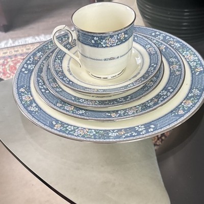 Noritake Blue & White  rimmed with silver