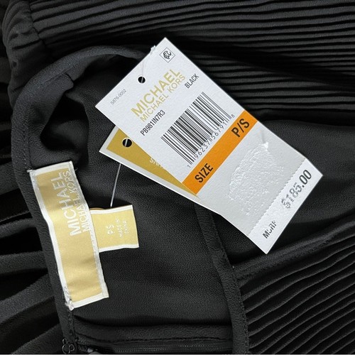 MICHAEL Michael Kors Pleated Mini dress black NWT Retail $185 - PS - Picture 10 of 10