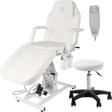 Electric Facial Chair with Motor Massage Table with Side Pouch for Beauty Salon