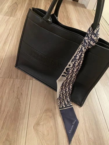 Sac fourre tout Christian Dior Book Medium 14,2" en toile avec écharpe