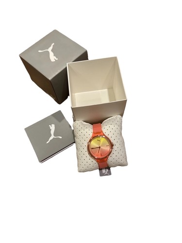 PUMA Time Women's Ombre Pink Orange Classic Analog Watch With Box - Sporty Gift