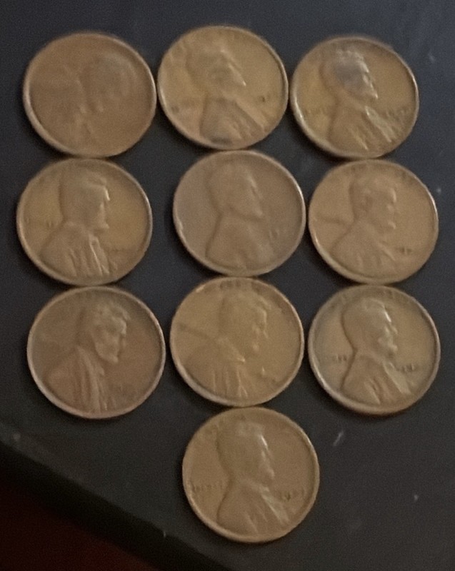 Lincoln Wheat x10 Lot 1920-1929s Cent