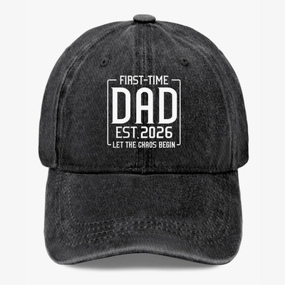 First Time Dad Est 2026 Hat New Dad Gift Dad To Be Baseball Cap Adjustable