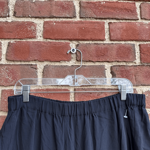 Eileen Fisher 278 $ schwarze Damenhose Krepp weites Bein Seitenschlitz Tencel Large NEU - Bild 5 von 11