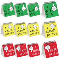 Harloon 24 Pcs I Need Help Mini Flip Chart Signs Self Assessment Cards...
