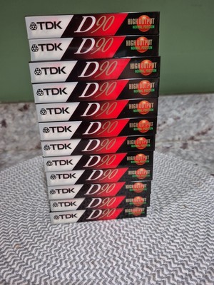 12 Lot SEALED TDK D90 Cassette Audio Tapes Blank 90 Min High Output IECI Type I