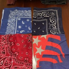 Bandana Bundle Of 4 -Red, Blue, Dark Blue, Star Print