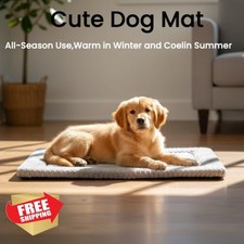 Dog Bed Crate Mat Light Brown 30"x20" Reversible Kennel Pad Washable