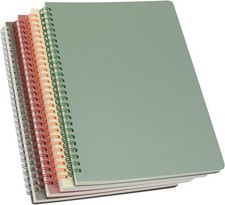 Spiral Notebook, 4 Pcs 4 Color 9.8 Inch x 6.9 Inch B5 Thick Plastic Hardcover...