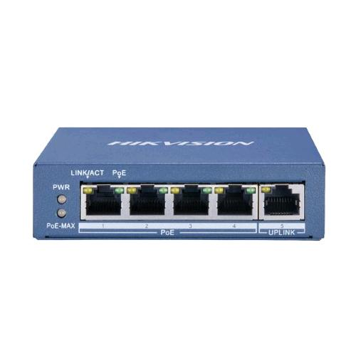 HIKVISION DS-3E0505P-E/M SWITCH DI RETE NON GESTITO L2 4 PORTE RJ-45 GIGABIT ETH