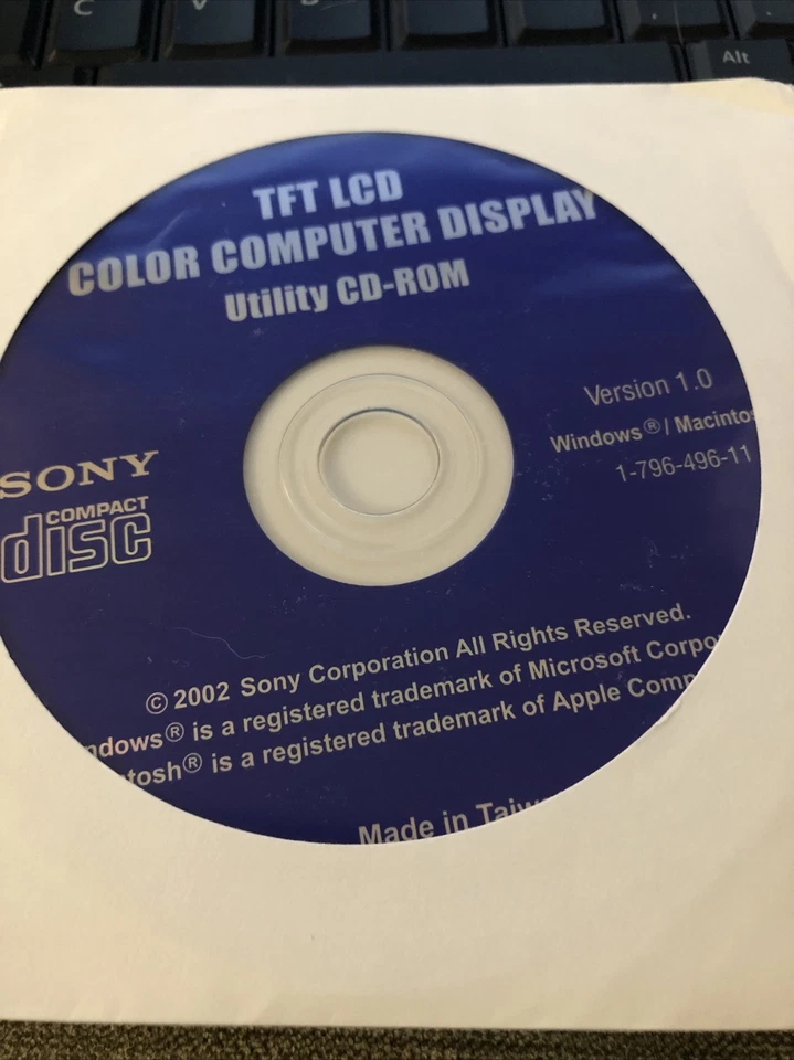 Sony TFT LCD Color Computer Display utility CD-ROM Version 1.01-796-496-1 - Image 4 of 4