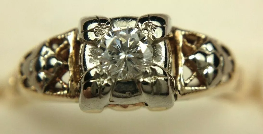 High End Vintage Solid Platinum 10% Iridium Diamond Ring! VS G-H Antique  Estate | eBay