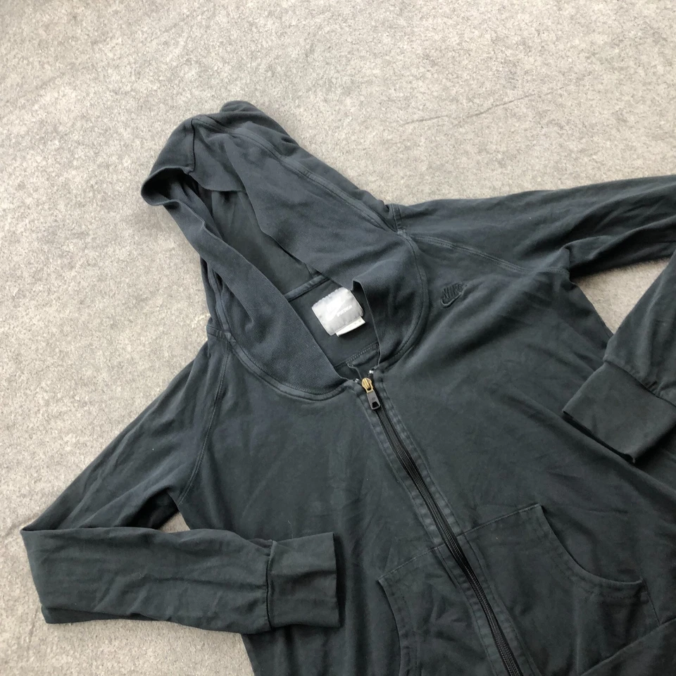 Vintage Nike Hoodie Womens Medium Black Full Zip Hooded Hiking Embroidered Y2K - Image 3 of 4