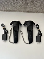 HTC Vive Virtual Reality VR Wand Controllers (2PR7100) Pair W/ Chargers Cleaned