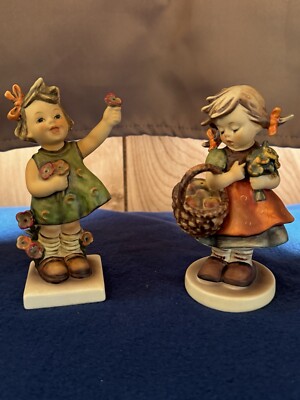 Goebel Hummel Set - Spring Cheer #72  and Autumn Harvest #355 - BothTMK5 5'' Tall
