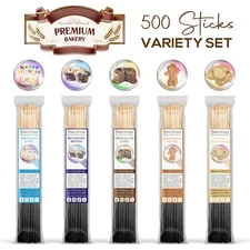 BAKERY Incense Sticks 11" Variety Pack Bulk 500 Wholesale Set Hand Dipped