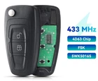 Fits Ford 433Mhz 5WK50165/5WK50166/5WK50168 Complete Transponder Remote Key