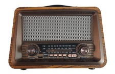 Radio Vintage Bluetooth AM/FM/SW MP3 Ricaricabile Da Rete 240V o Da Celle Solari