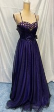 NWT 210 Masquerade Strapless Embellished Purple Prom Party Wedding Dress Sz 2
