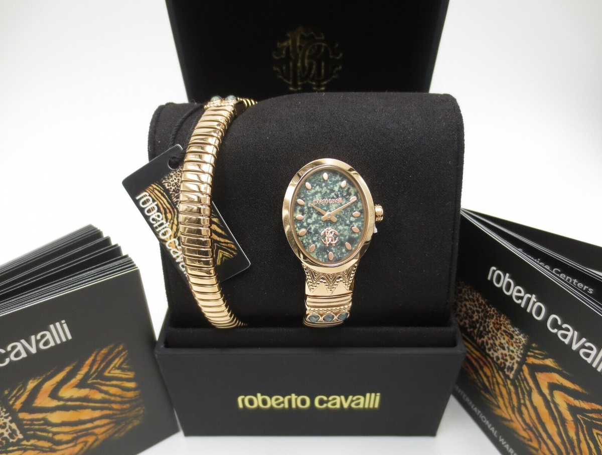 Roberto Cavalli Women's RC5L104M0045 22MM Rose Gold IP Snake