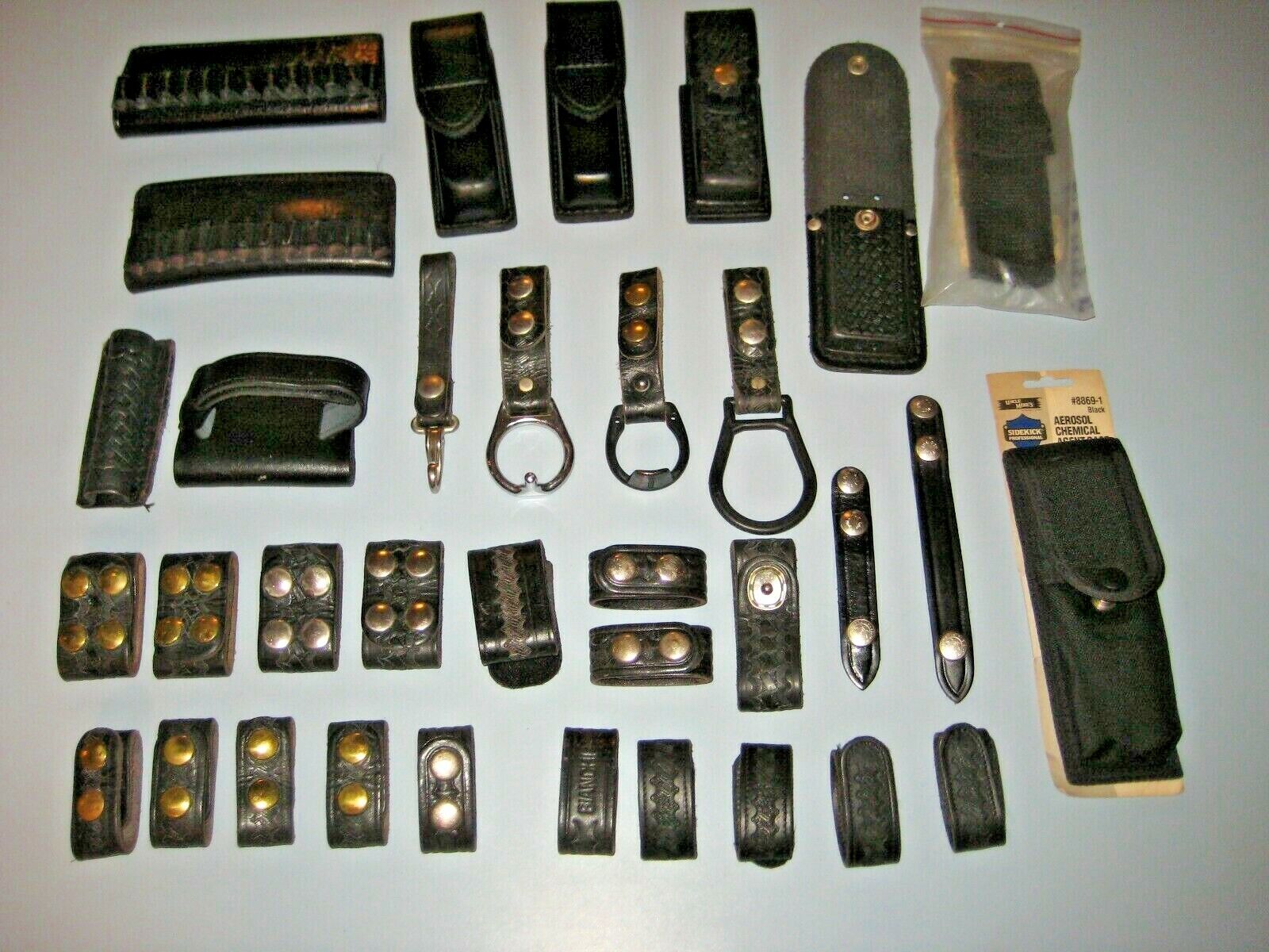 34 pc. Leather Duty Belt Accessories Bianchi Sadari Land ASP SMJ Maxan  Sidekick