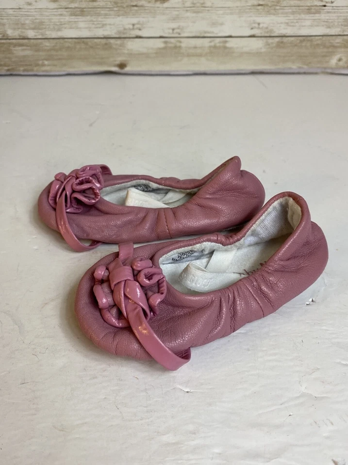 Baby Bloch Rosa Oscuro Ballet Suela de Cuero Zapato Botín Infantil Talla 3? Roseta Pascua Foto 4 de 4