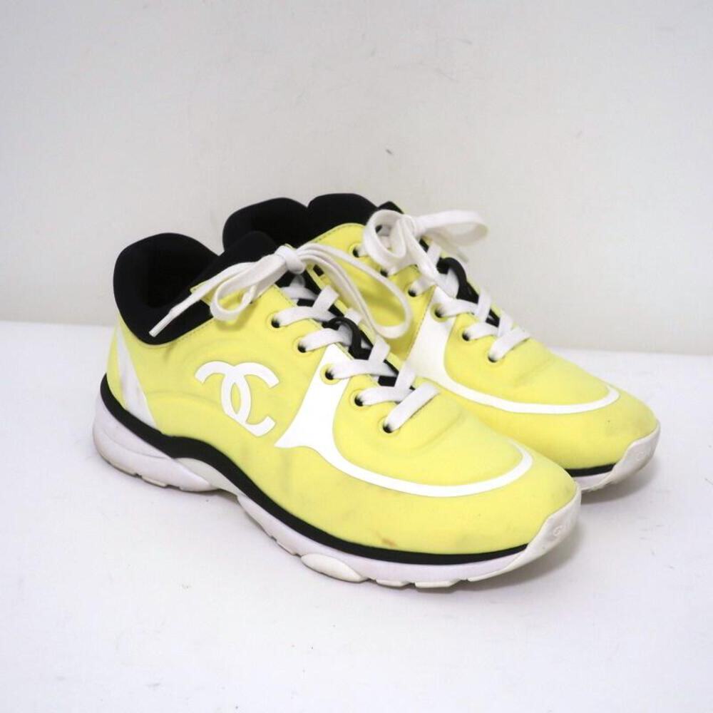 Chanel CC Lycra Sneakers Neon Yellow Size 37 | eBay Chanel CC Lycra Sneakers Neon Yellow Size 37 | eBay