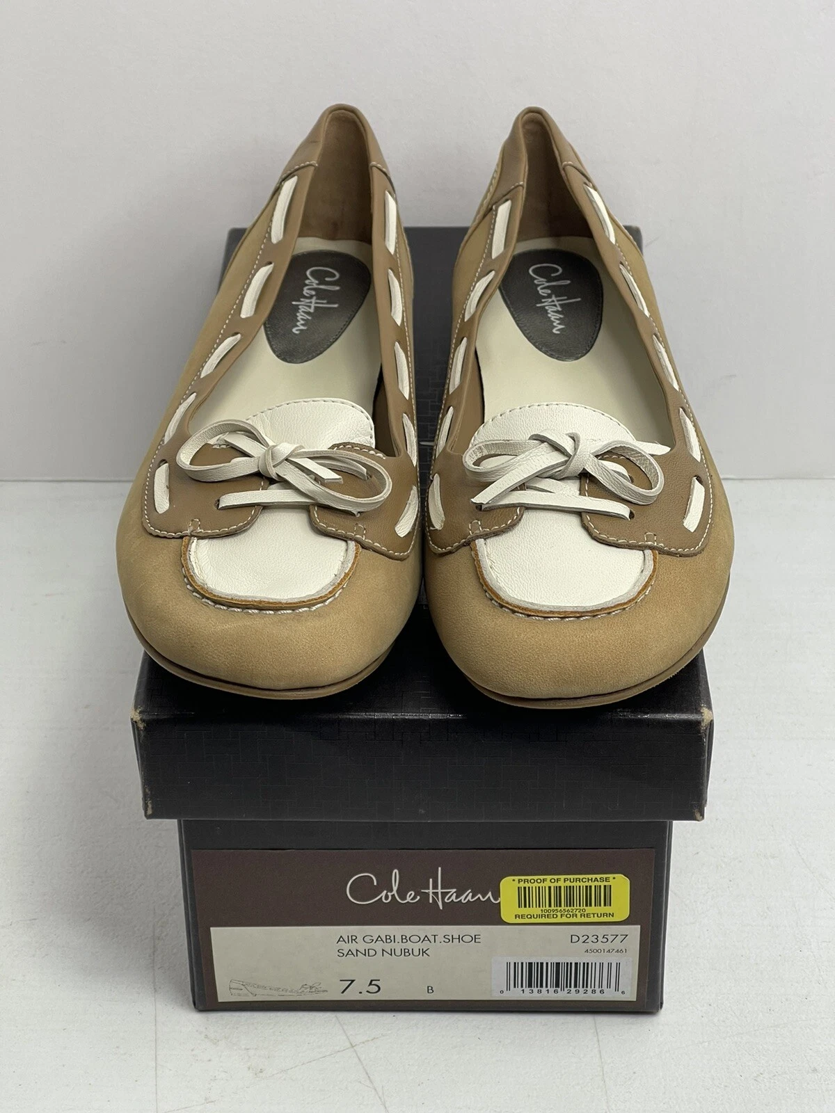 NIKE Scarpe da barca nautica da donna Cole Haan Gabi sabbia nabuk in pelle misura 7 5B